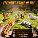 Dog Bark Deterrent Device - 3X Ultrasonic Anti-Bark Device with 5 Adjustable Levels, 30ft Range for Indoor/Outdoor Use Rechargeable & Portable for Your or Neighbor's Dog with Flashlight (Orange)
