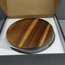 Stackable Space-Saving Set of 5 Nesting Glass Bowls with Acacia Lids for Foodprep, Storage, Mixing & Cooking - Microwave & Oven-ready BPA Free Durable Heat Resistant Inert Borosilicate Glass