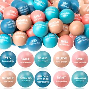 Liliful 48 Pcs Motivational Stress Balls Bulk Inspirational Squeeze Balls for Adults Anxiety Relief Fidget Toys Office Employee Gifts Classroom Rewards 2.2 Inch (Morandi Color)