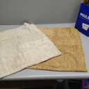 Lewondr Corduroy Throw Pillow Covers 18x18 Inch, 4 Pack Soft Square Throw Pillow Cases, Decorative Boho Striped Couch Pillow Covers for Living Room Bedroom Sofa Bed Office Cushion Cover, Brown