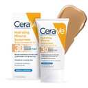 CeraVe Hydrating Mineral Sunscreen SPF 30 with Sheer Tint, Tinted Mineral Sunscreen with Zinc Oxide & Titanium Dioxide, Blends Seamlessly For Healthy Glow, Deep, 1.7 Oz