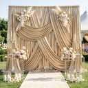 20x12FT Champagne Sequin Curtains Backdrop, Wrinkle Free Drop for Wedding | 4 Panels 5x12FT hot-stamped shimmer fabric, glitter drapes. Perfect for photography, birthday, graduation, party, stage decor