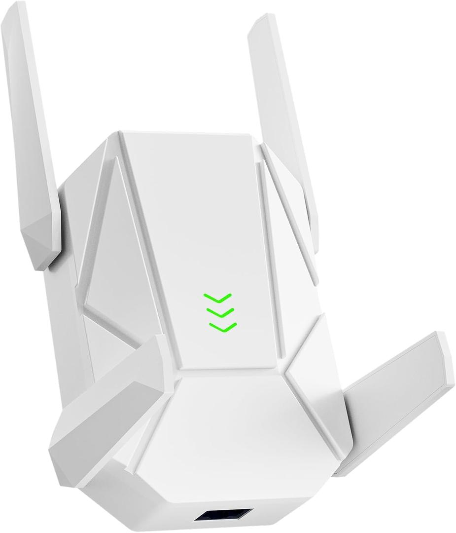 WiFi Extender, 2026 15X Fastest WiFi 6 Booster AX1800 (5.8/2.4GHz) 18,999 sq.ft Long Range and 135+ Devices, WiFi Extender Signal Booster for Home with Ethernet Port (White)