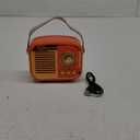 Retro Bluetooth Speaker, Vintage Wireless Speaker,Portable Mini Radio Old Fashion Style for Room Decor Kitchen Desk Bedroom Office,Supports TWS Pairing for iPhone,Android Devices (Orange)