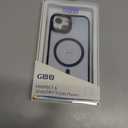 Designed for iPhone 15 Case, Compatible with Mag-Safe, Frosted Translucent Slim Case with Built-in Aluminum Alloy Lens Bracket, Military-Grade Drop Protection with Airbag Corners, Blue