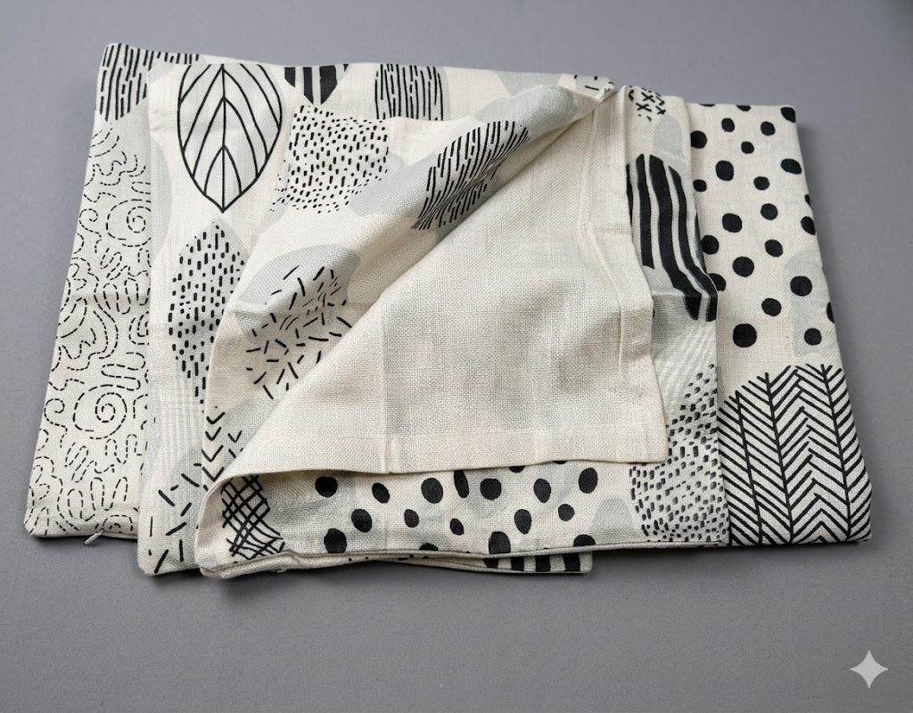 QISHOP Throw Pillow Cover Linen Cotton Blend Decorative Design Zippered for Couch 18x18 Inch Pack of 4 (Gray Black)