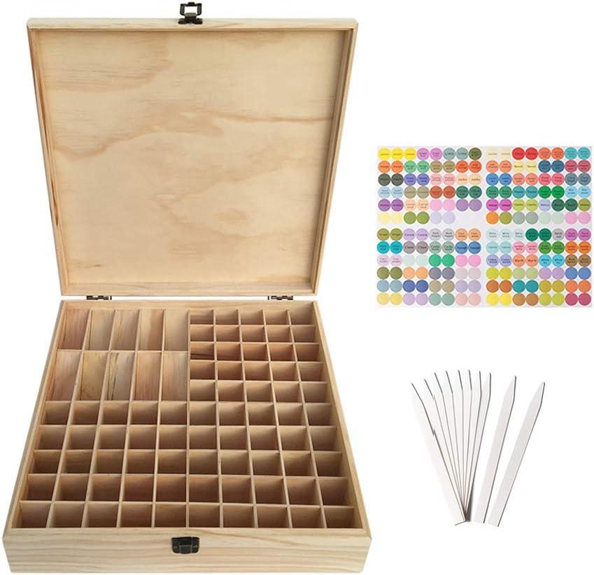 Pure Vie Wooden Essential Oil Storage Box Home Fragrance Carrier Case, Holds 85 Bottle (Fits 5-20ml) - Aromatherapy Organizer Makeup Nail Polish Perfume Container - Keep Your Oil Safe & Space Saver