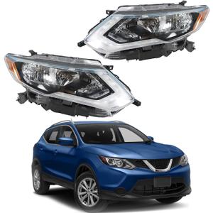 Halogen Headlights Left and Right Side Headlamp Assembly Replacement for Rogue 2017 2018 2019 Halogen