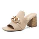 NEWBELLA Women's Square Toe Heeled Sandals - Comfortable Commute Sandals with Chunky Heel for Work & Everyday Wear Size 9