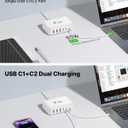 100W USB C Fast Charger Station 6 Ports (One Port 65W Max) Charging Block for Multiple Devices USB Wall Plug Charger Block for iPhone, iPad, Samsung, MacBook, Tablet, Laptop, 5FT Cord
