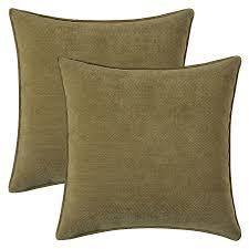 Green  Decorative Throw Pillow Covers 18x18 Inch Set of 2