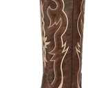 wetkiss Brown Cowboy Boots for Women Knee High Cowgirl Tall Boots with Classic Retro Embroidered Chunky Heel Slip On Pointed Toe Womens Western Boots for Girls Ladies, 7.5