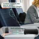 Inflatable Neck and Lumbar Support Pillow with Adjustable Straps for Travel and Office Use, Black