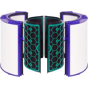 TP04 Replacement Filter for Dyson Air Purifier TP04 HP04 DP04 Pure Cool Fan Hot Tower Fan, 360 Combi Glass HEPA + 2-in-1 HEPA Filters for TP04 Tower Purifying Fan