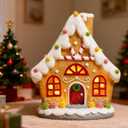 Gingerbread House Light up Christmas Village-Collectible Buildings Decor - Candy House Indoor with LED Lights for Christmas Home Decor Gifts