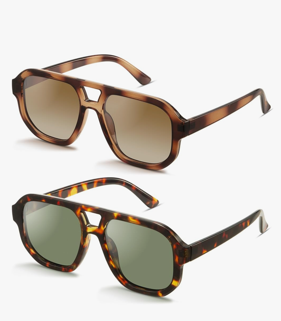 livho Trendy Polarized Square Aviator Sunglasses Women Men Square Eyewear Frame, Retro Sun Glasses for Women Men 2025 Shades