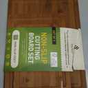 3 Packs Bamboo Cutting Board Set with Non Slip Feet and Over Sink Nice Solid Thick Wood Juice Groove Chopping Board Extra Large Big Small Best Hardwood Kitchen Counter Organic Vegetable (Brown)