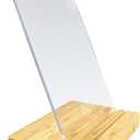A5 Half Letter Clipboard with Stand,Clear Acrylic Freestanding Memo Size Clipboards,Document Typing Paper Stand,Menu Display Board,Receipt Holder (6"9")