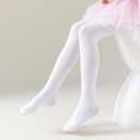 EPEIUS Ballet Tights for Girls Footed Dance Tights 90D Toddler Ultra Soft School Stockings Kids Leggings Pantyhose 3-5 Years White 1 Pack