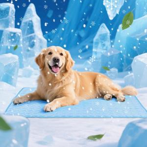 awrose Dog Cooling Mat, Summer Self Cool Pet Cooling Blanket for Dogs Cats, Easy Washable Foldable Dog Cool Pad for Crate, Bed, Floor, Car Seats, Lawns, Indoor, Outdoor (X-Large: 100x70cm | 3927", Blue)