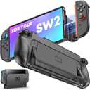 2 x Protective Case for Nintendo Switch 2 2025 Fits Original Dock, Ergonomic Grip Protective Case Accessories with Quick-Release Joycon Design for Switch 2, Portable for Travel, Lightweight & Scratchproof