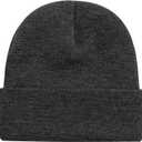 Rosoz Beanie for Men Women Winter Hats Reversible Soft Warm Cuffed Beanie Knitted Skull Cap Unisex (Black/Dark Grey)