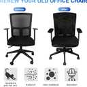 Tallew 4 Pcs Office Chair Covers Set Computer Universal Protective Stretchable Chair Seat Covers Desk Armrest Slipcovers Pads Office Cushion Backrest for Rotating (Black)