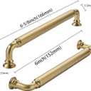 Khtumeware 10-Pack Champagne Bronze Heavy-Duty Solid Cabinet Pulls, 6 Inch (152mm) Hole Center, Satin Brass Drawer Pulls, Cabinet Hardware, Suitable for Kitchen Cabinets, Bathrooms and Dressers