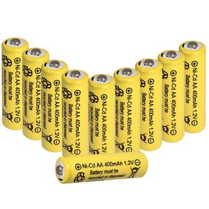 AA 400mAh 1.2V NiCd Rechargeable Solar Batteries for Outdoor Flower Bed Solar Lights Rope,Led String Lights,Yard Light,10 Packs