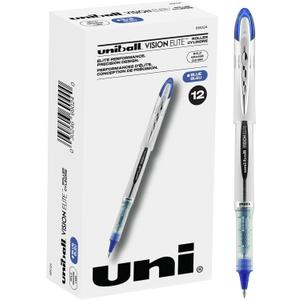 Uniball Vision Elite Rollerball Pens - Bold & Micro Pens, Blue & Black Ink, Pack of 10