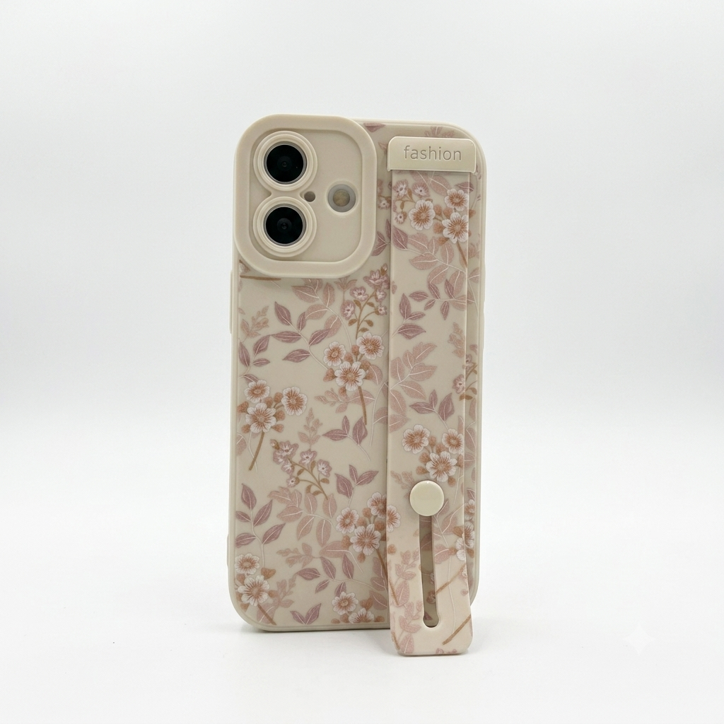 Compatible with Phone 16 Case, Flower Floral Pattern, White