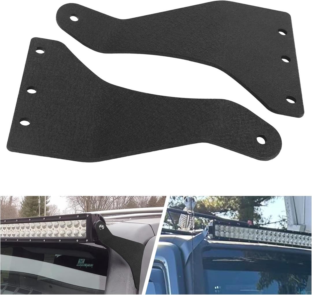 50 Inch Upper Windshield Light Bar Brackets Curved Led Light Bar Mounting Brackets Compatible with 2006-2010 Hummer H3-1 Pair of Black