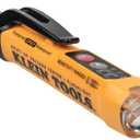 Klein Tools NCVT3P Dual Range Non Contact Voltage Tester, 12 - 1000V AC Pen, Flashlight, Audible and Flashing LED Alarms, Pocket Clip