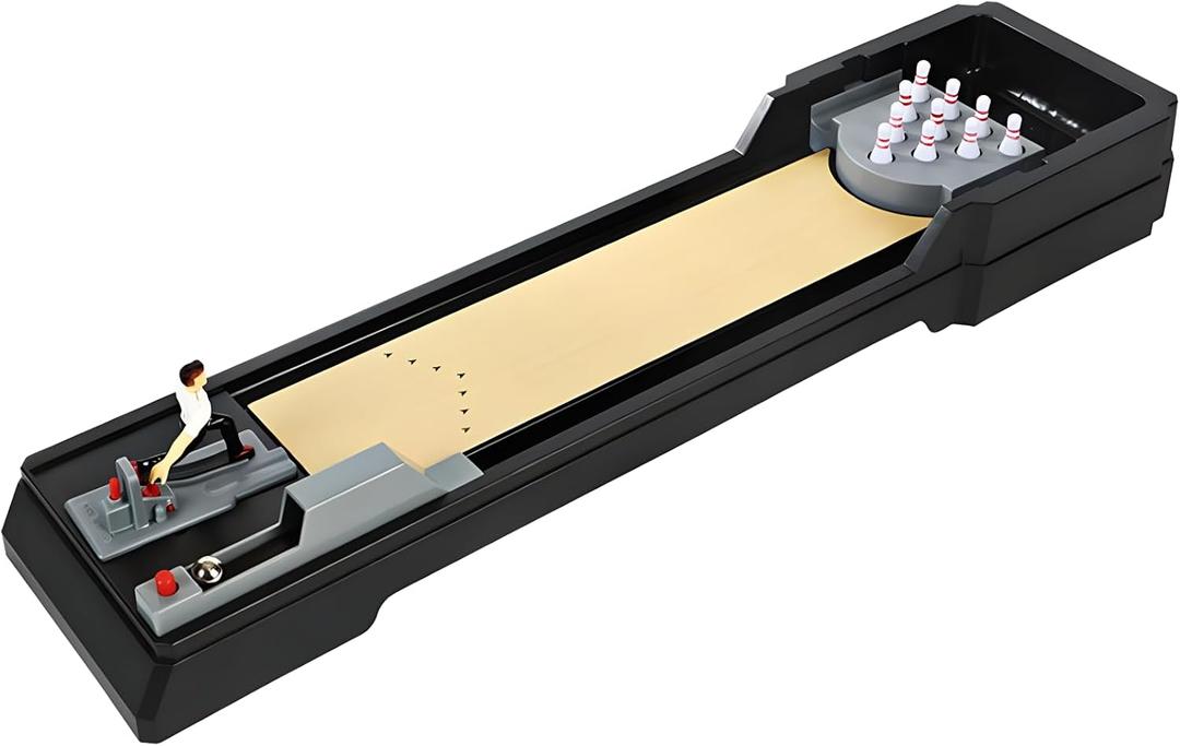 Table Bowling Game, Tabletop Bowling Alley, 10 Pins Mini Bowling Set Toy for Kids & Adults, Perfect for Home, Office and Party, Small