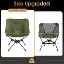 MOON LENCE Portable Camping Chair, Lightweight Folding Backpacking Hiking Chair, Plus Size Compact Yet, Support 330 lbs (Green)