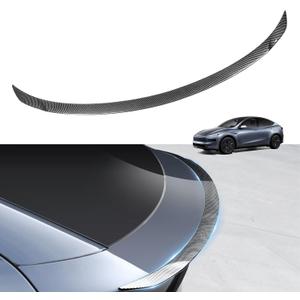 Spoiler for Tesla Model Y Juniper 2025 2026, Sporty OEM Style Trunk Wing ABS Aerodynamic Rear Lip Tail Spoiler for Model Y Juniper Exterior Accessories, Glossy Carbon Fiber
