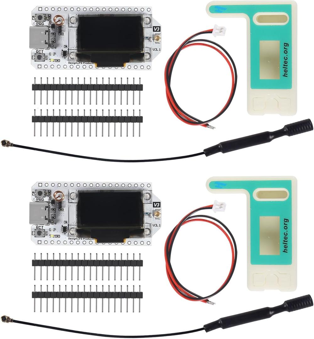 AITRIP 2 Sets 915MHZ ESP32 Lora V3 WiFi+BLE Development Board SX1262 Type-C Lora Kit 0.96inch OLED Display ESP32-S3 Dual-core with Protective Case Compatible with Arduino NodeMCU