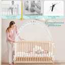 Crib Tent - Crib Net to Keep Baby in, Stop Baby from Climbing Out of Crib, Pop Up Crib Tent with Durable Breathable Net Double Zipper Strong Rods Installation Convenience (Black Line, Large)