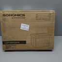 SONGMICS Small Folding Storage Ottoman, Foot Rest Stool, Cube Footrest, Synthetic Leather, 12.2 x 16.1 x 12.2 Inches, 286 lb Capacity, for Living Room, Bedroom, Dorm, Coffee Brown ULSF100K01