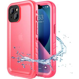 SPORTLINK for iPhone 13 Waterproof Case - Full Body Shockproof Dustproof Phone Screen Protector Rugged Waterproof Case for iPhone 13 6.1 Inches Pink