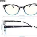 Reading Glasses Women Blue Light Blocking Small Round Readers +1.50 Magnifying Cheaters Glasses for Small Head&Petite Face 4 Pack