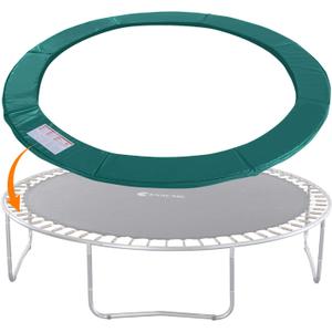 ExacMe Trampoline Pad Replacement 16 15 14 13 12 10 8 Foot, Waterproof Safety Spring Cover Round Frame Pad, No Hole for Pole (Green)