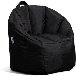 Big Joe Milano Kid's Smartmax Black Beanbag Chair | Polystyrene Bean Filled, Refillable, Nylon Polyester, Safe for Kids Ages 3 and Up, Supports Up to 150 lbs, Black Smartmax, Milano Kid's 