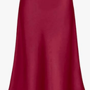 Modegal Women's Satin High Waist Hidden Elasticized Waistband Flared Casual A Line Midi Skirt, XXL