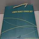 Shilucheng 100% Linen King Duvet Cover Set, Luxury Pure Natural French Flax Linen Duvet Cover with Zipper Closure & Corner Ties, Cooling Breathable Comforter Cover 3 Piece (Creamy White)