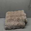 Ultra Soft Cozy Faux Fur Throw Blanket, Fuzzy Plush Thick Bubble Blanket, Oversize Luxury Fluffy Blanket for Couch, Sofa, Bedroom, and Living Room, 50x60 Inches, Light Brown