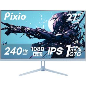 Pixio PX279 Wave Blue 27 inch 240Hz Refresh Rate FHD 1080p Resolution Fast IPS Panel 1ms GTG Response Time Gaming Monitor with Adaptive Sync
