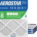 Aerostar 18x30x1 MERV 8 Pleated Air Filter, AC Furnace Air Filter, 4 Pack (Actual Size: 17 1/2" x 19 1/2" x 3/4")