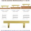 10 Pack 5 Inch Square Brushed Brass Cabinet Pulls for Kitchen Drawer, Stainless Hardware Steel Drawer for Wardrobe Bathroom Cupboard Furniture Pulls, Golden Handles 5Length, 3Hole Center