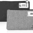2Pcs Lockable Money Bag - 5x8 Inches Durable Nylon Locking Bank Bag Coin Purse for Cash, Jewelry, Passports, Medicine, Credit Cards and Valuable Storage Cash Pouch (Black & Grey)